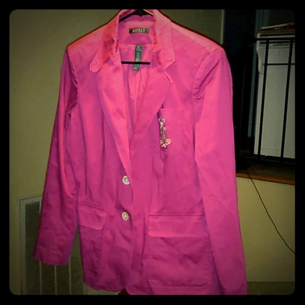 Ralph Lauren pink sz 12 blazer in great shape.
